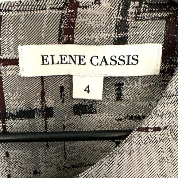 Elene Cassis Metaillic Geometric Pattern Sleeveless Midi Dress - Picture 4 of 5